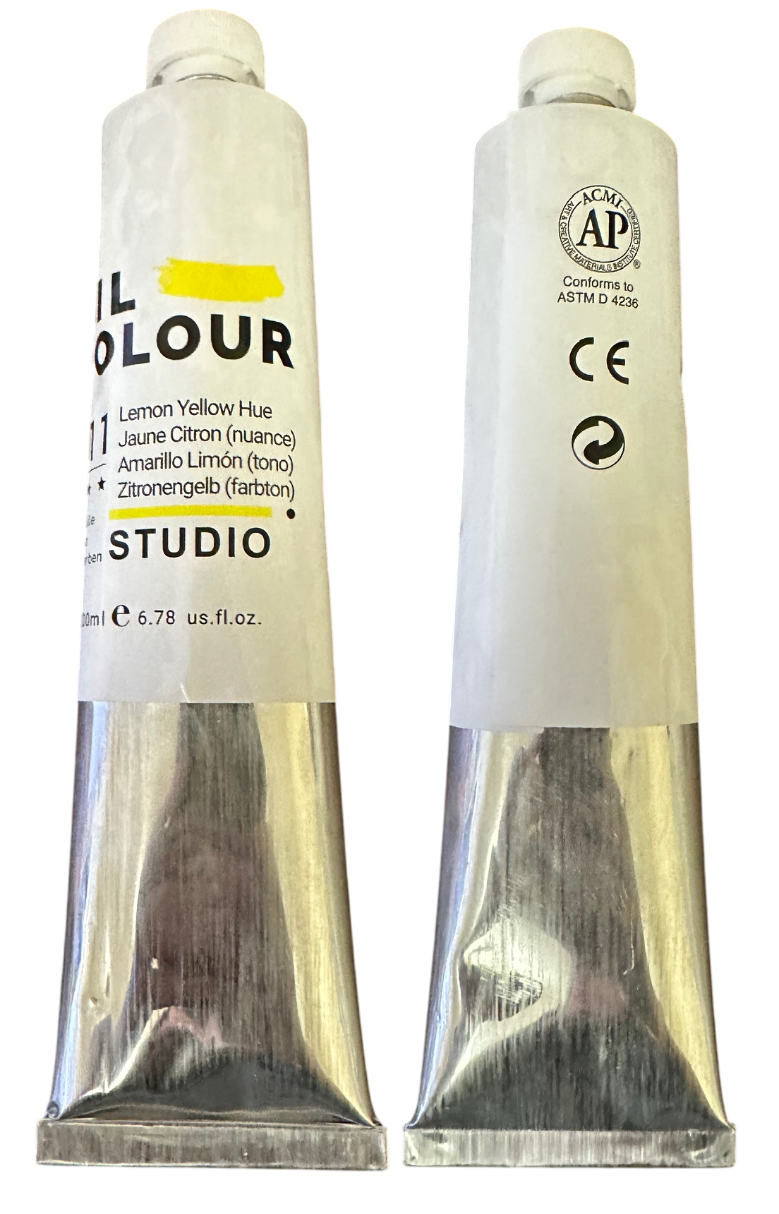Artist Quality Oil Paint, Color 311 Lemon Yellow, 200 ml Tube, ASTM D4236