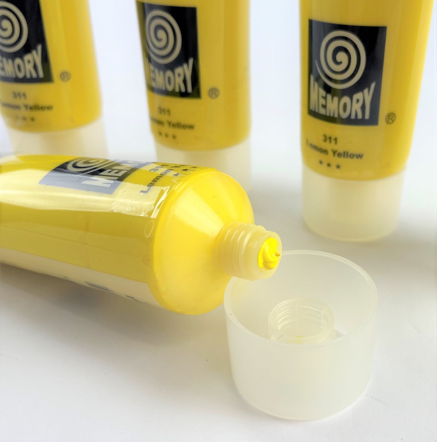 Set of 5 Yellow Acrylic Paint Tubes 120mls Professional Artist Paint Set, Lemon