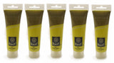 Set of 5 Yellow Acrylic Paint Tubes 120mls Professional Artist Paint Set, Lemon