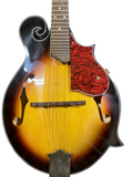 Zenison Sunburst Manodlin 8 String Acoustic F-Style Mandolin Silver Hardware