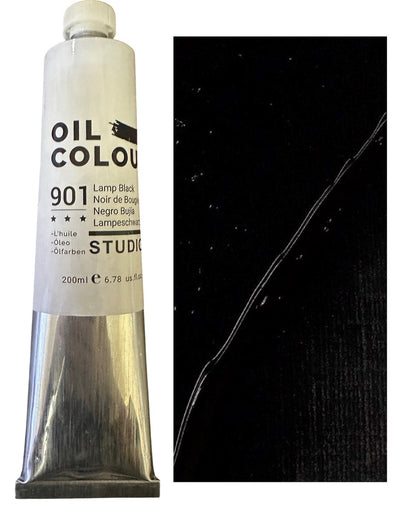 Artist Quality Oil Paint Color 901 Lamp Black 200 ml Tube ASTM D4236