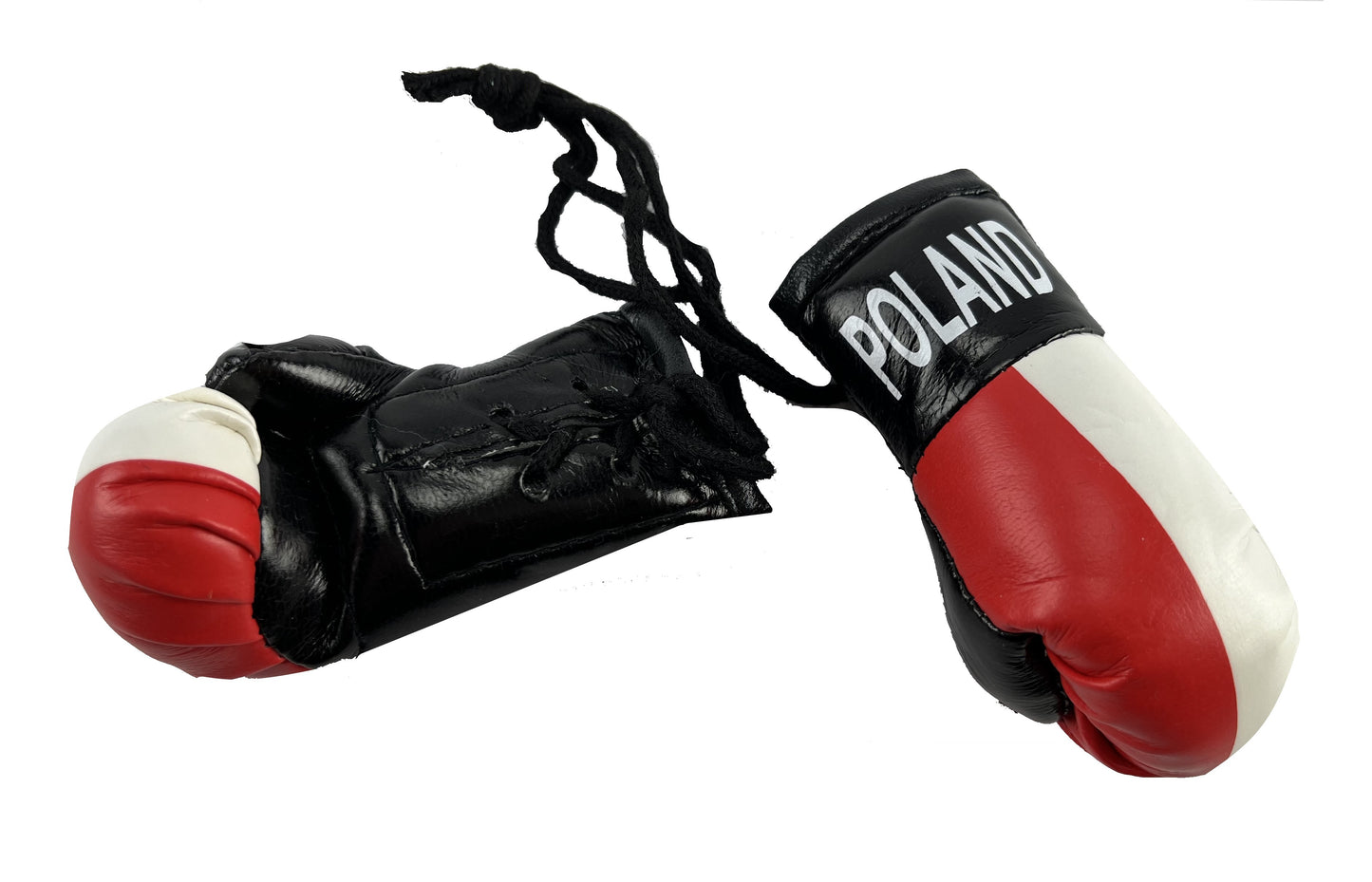 Mini Boxing Gloves POLAND Country Flag National Pride MMA Car Mirror Decor