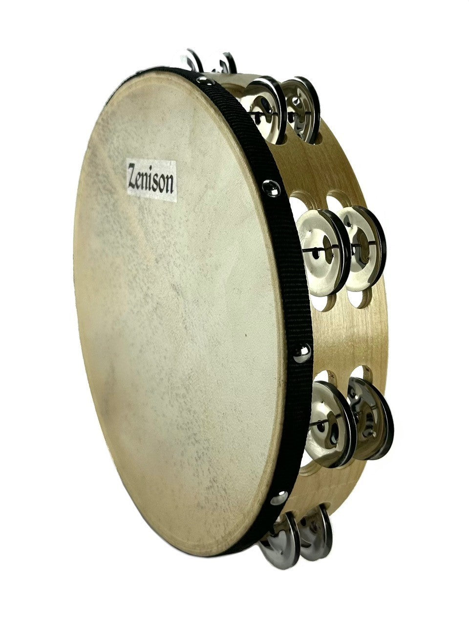 Zenison 10" Single Row Tambourine 18 Jingle Tambourine for Adults Kids Percussion Music