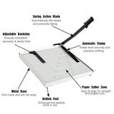 Paper Cutter 18" x 15" Guillotine Blade Paper Trimmer Multiuse for Home & Office