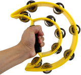 Zenison Double Row Tambourine - Ergonomic Handle & Metal Jingles