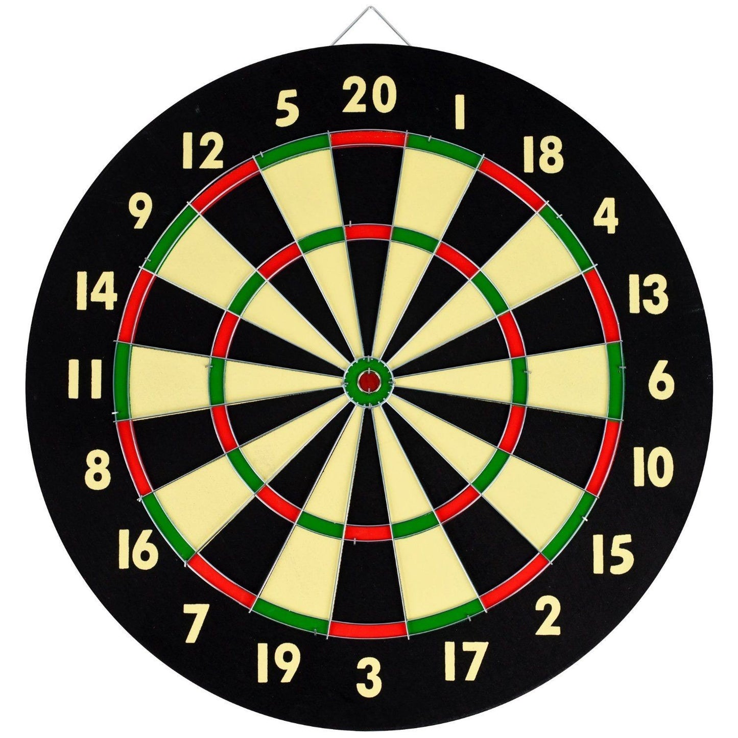 Dartboard Set - Double Sided 16.5" DART BOARD + 6 Brass Tipped DARTS 