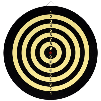 Dartboard Set - Double Sided 16.5" DART BOARD + 6 Brass Tipped DARTS 