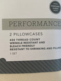 400 Thread Threshold Performance 2 PK Colonade White Standard Sizes Pillowcases