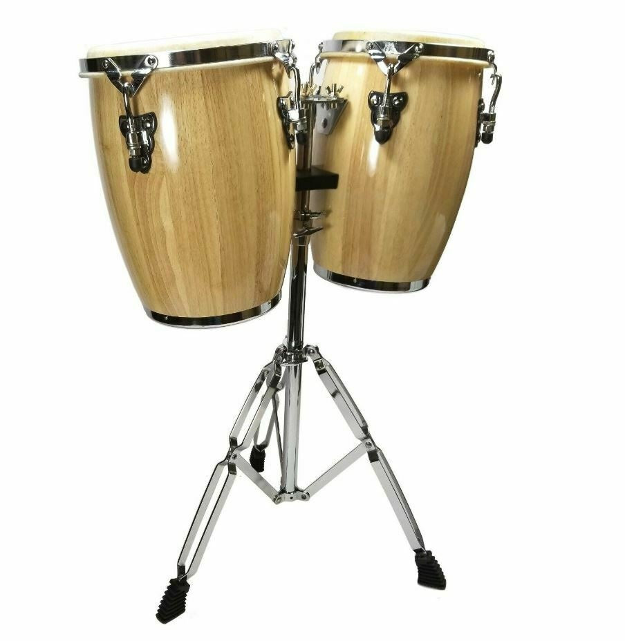 B-Stock Zenison NATURAL CONGA DRUM SET - 9" and 10" inch HEADS + STAND