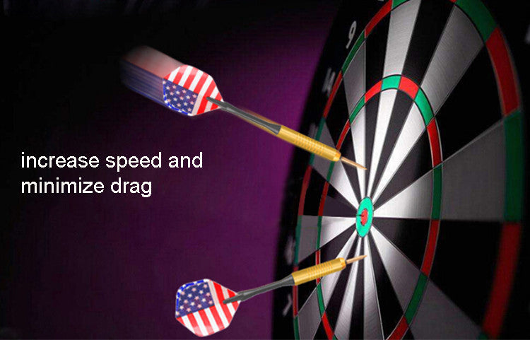 Set of 6 High Quality Steel Needle Tip Darts with American Flag Dart Flights