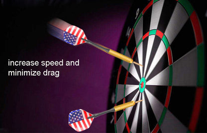 Set of 6 High Quality Steel Needle Tip Darts with American Flag Dart Flights