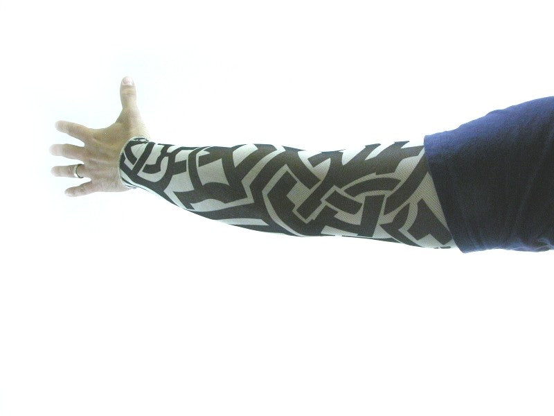 Set of 4 NYLON TATTOO SLEEVES tribal + inked Halloween Costume Biker Punk Rocker