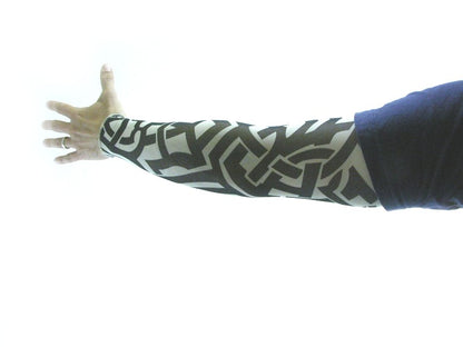 Set of 4 NYLON TATTOO SLEEVES tribal + inked Halloween Costume Biker Punk Rocker
