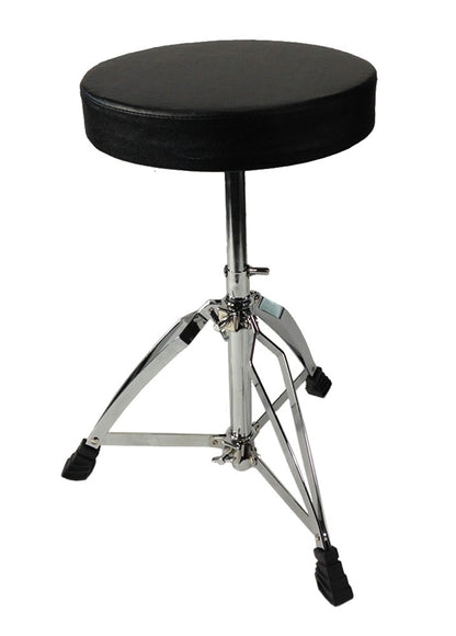 Zenison Drum Throne Seat Chrome Double Braced Height Adjustable Round Swivel