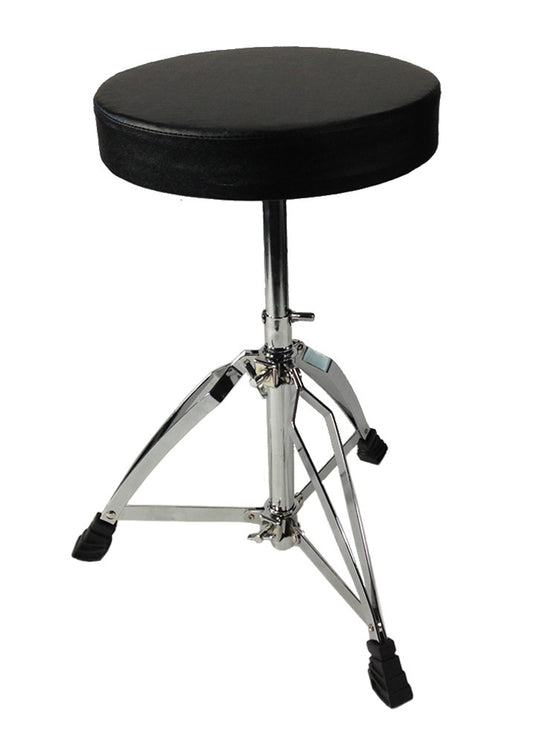 Zenison Drum Throne Seat Chrome Double Braced Height Adjustable Round Swivel