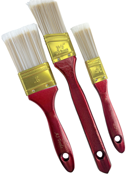 3 Piece Heavy Duty Paint Brush Set - AJ Tools Professional Series 2",1.5" & 1"