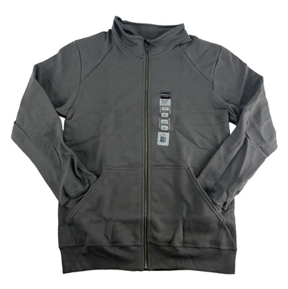 Men's Cadet Collar Full Zip Sweatshirt Jacket by GILDAN Charcoal Gray Small