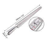 Ring Size Mandrel, US Sizes 1-15, EU, mm, and International Sizes, Aluminum