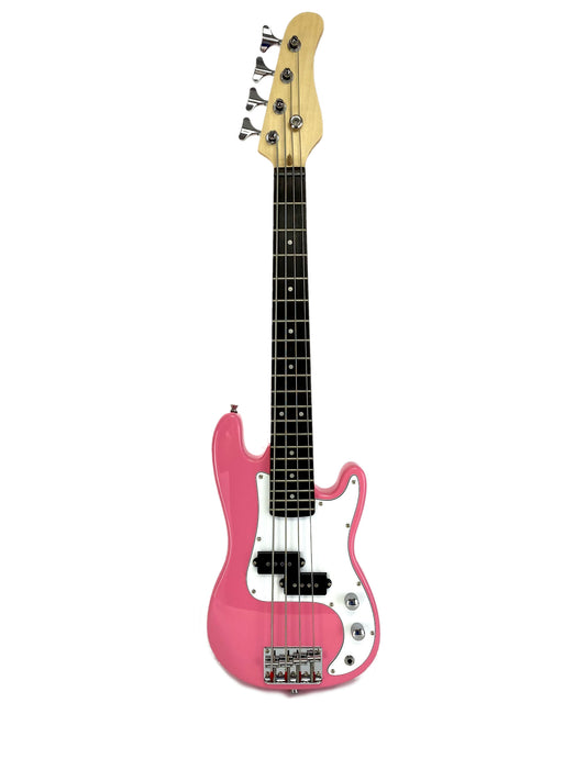 Electric Base Guitar, Small Scale 36 Inch Childrens Sized Mini, Color: Pink