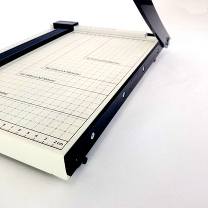 A4 Guillotine Paper Cutter with Metal Base, (12" x 10" inch top), Paper Trimmer with Multi Sheet Capacity, Heavy Duty Blade for Photo Craft Cardstock, Large Paper Cutter for Home or Office