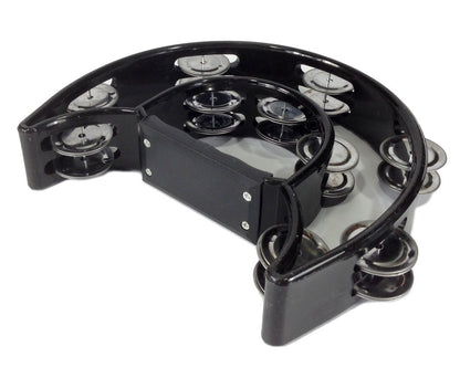 Double Row TAMBOURINE - Metal Jingles Hand Held Percussion Ergonomic Handle