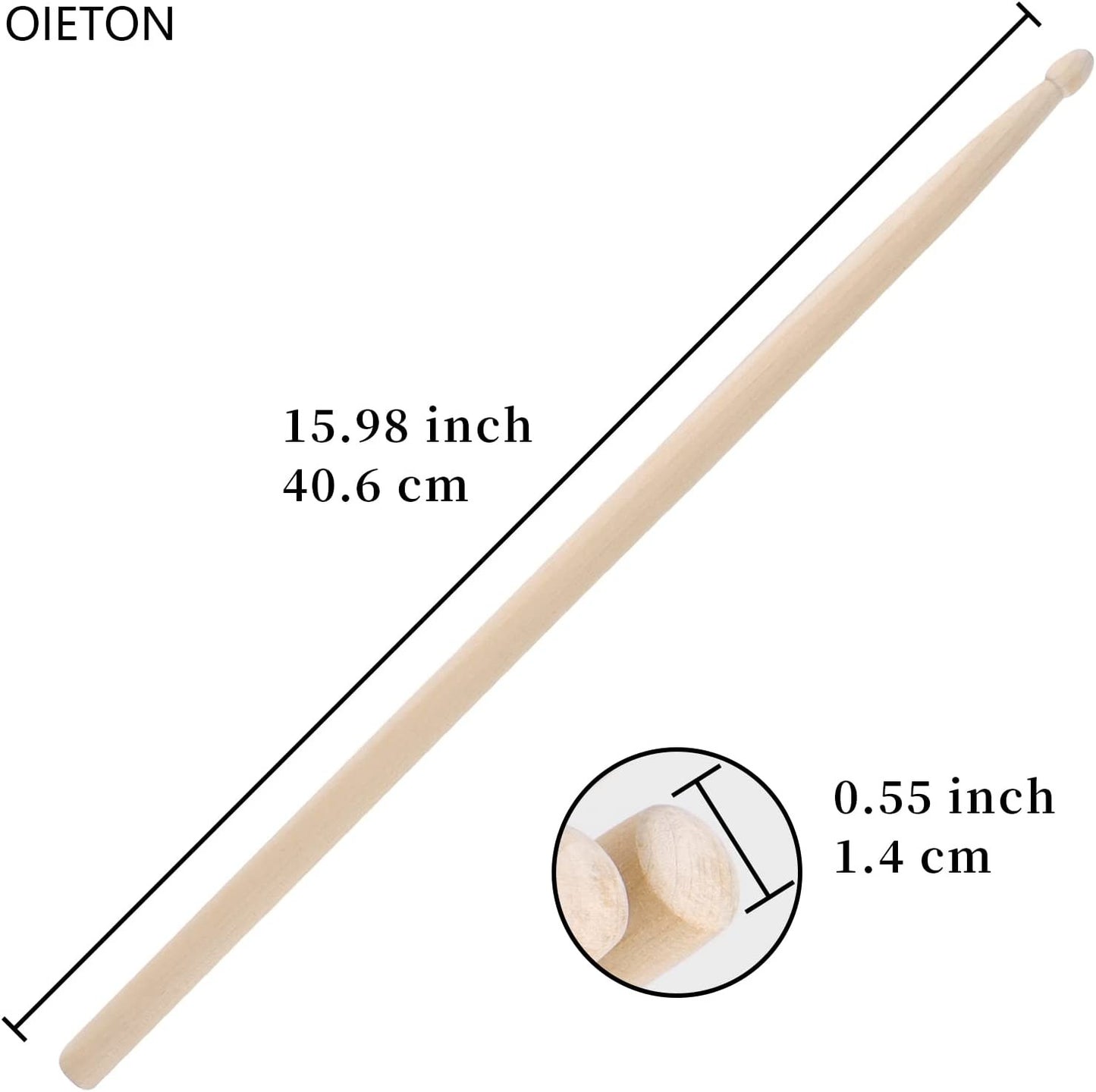 Zenison - 12 PAIRS - 7A NYLON TIP NATURAL MAPLE WOOD DRUMSTICKS
