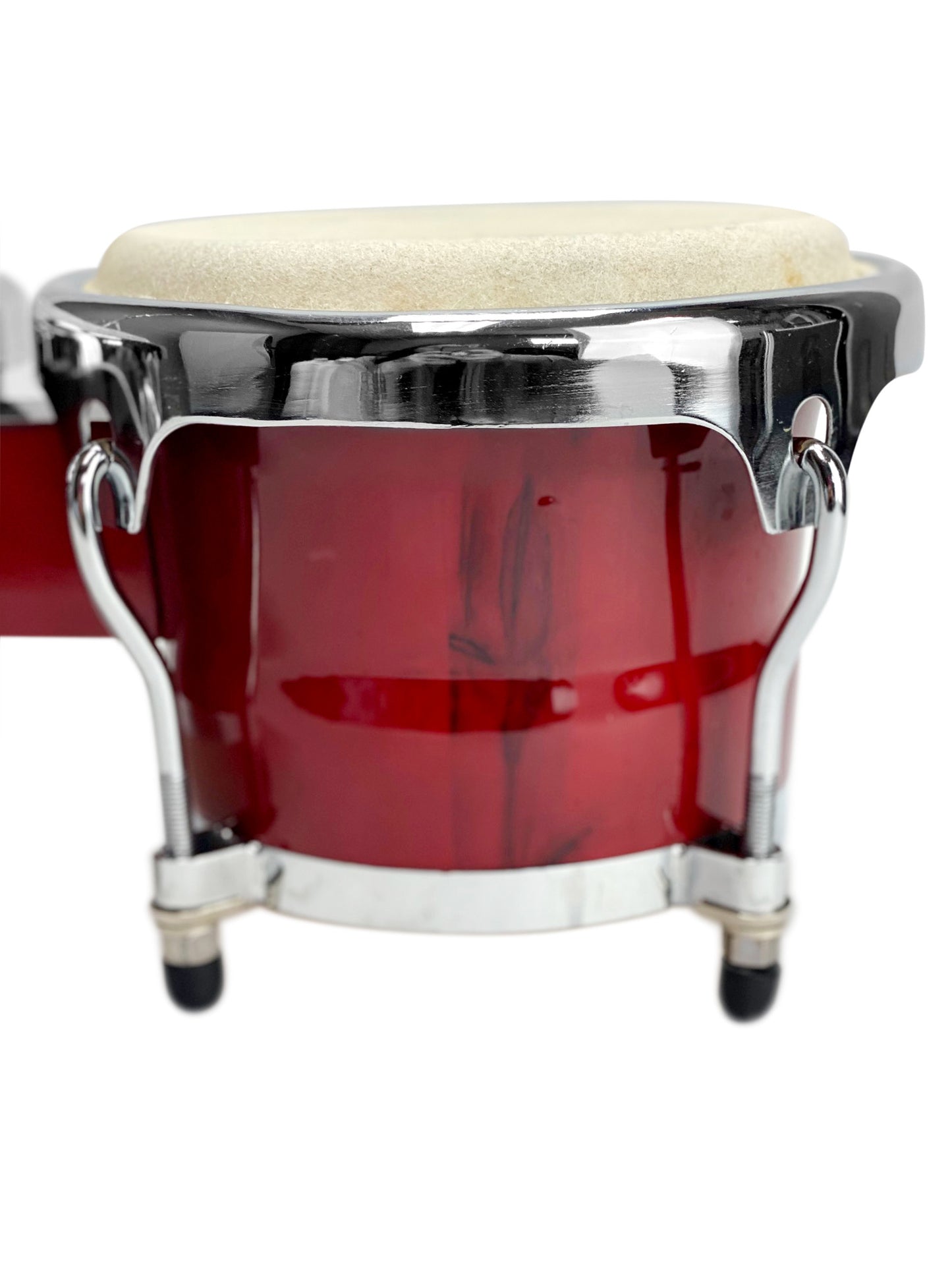 Zension 8" and 9" Bongo Drum Set Red Wood Percussion Instrument With Tuning Key