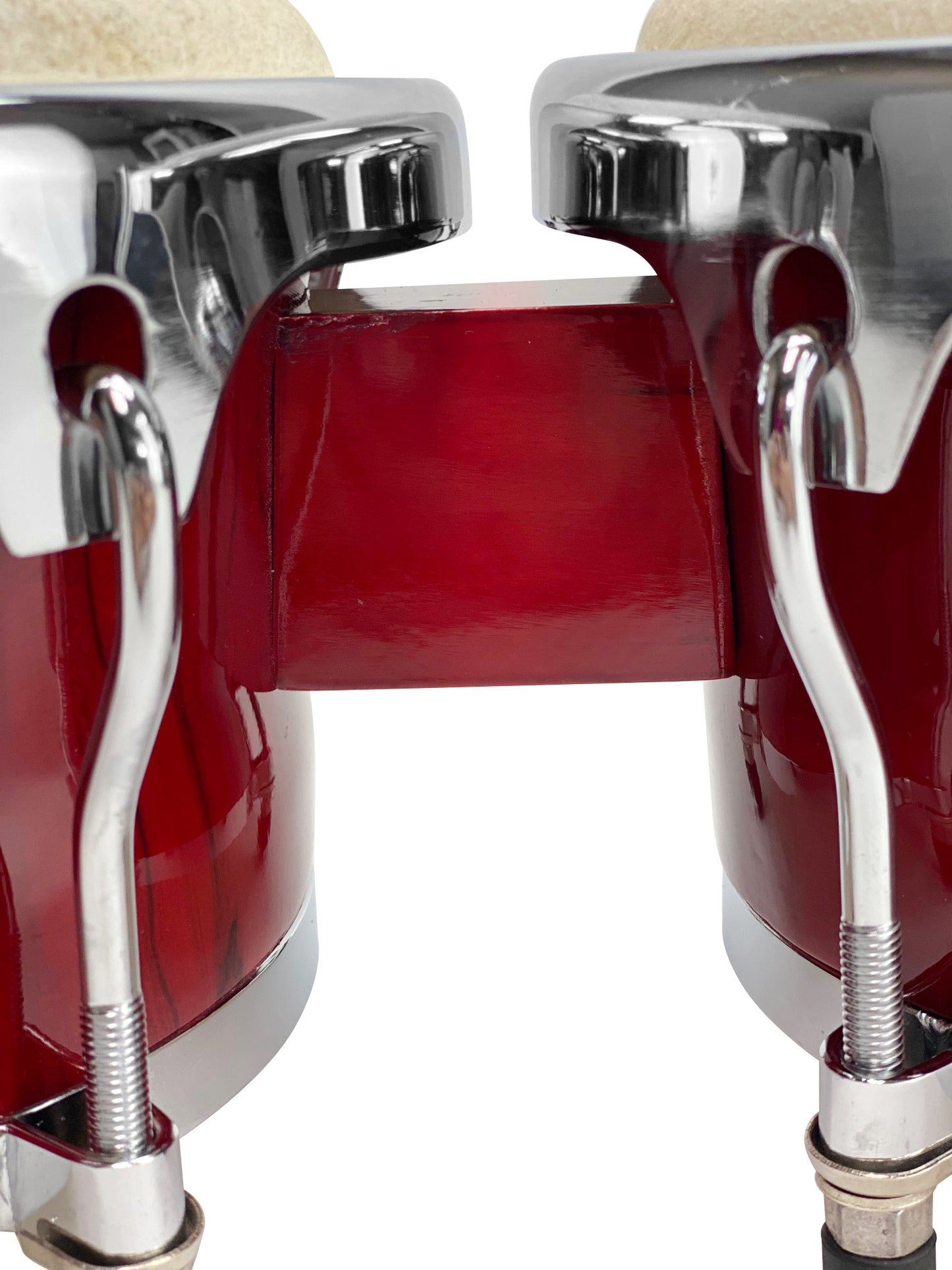 Zension 8" and 9" Bongo Drum Set Red Wood Percussion Instrument With Tuning Key