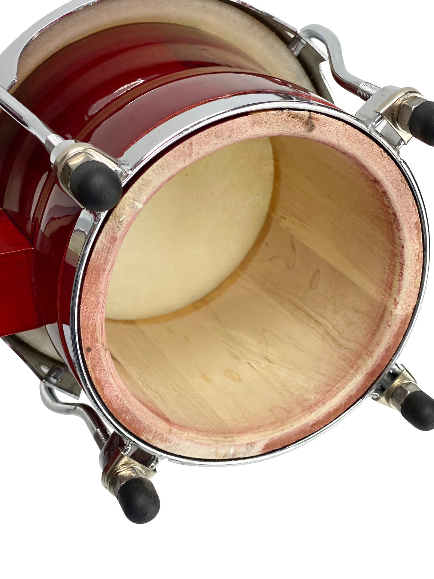 Zension 8" and 9" Bongo Drum Set Red Wood Percussion Instrument With Tuning Key