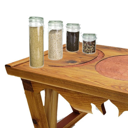 Coordinating Glass Storage Jars with Silicone Sealing Hinged Lids, 4 Sizes