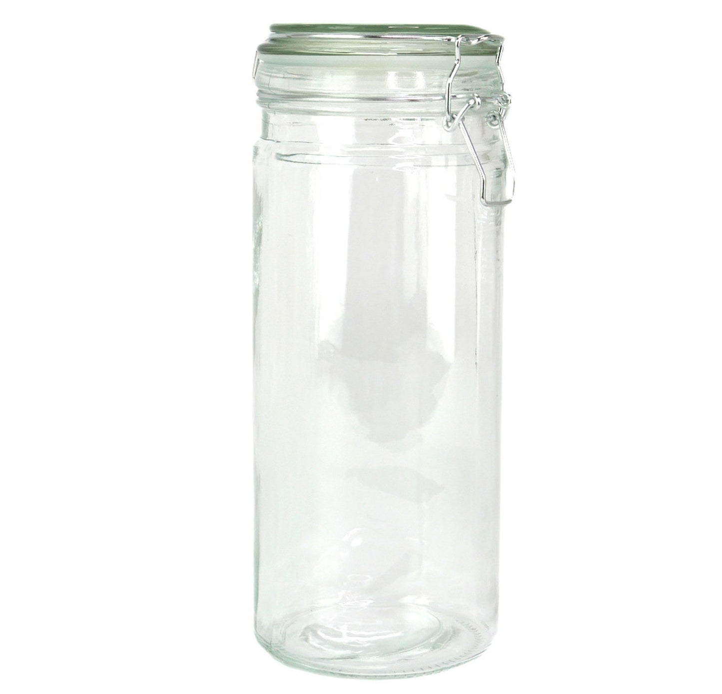 Coordinating Glass Storage Jars with Silicone Sealing Hinged Lids, 4 Sizes