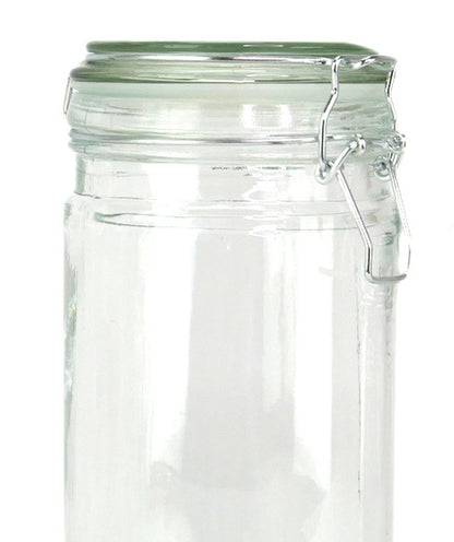 Coordinating Glass Storage Jars with Silicone Sealing Hinged Lids, 4 Sizes