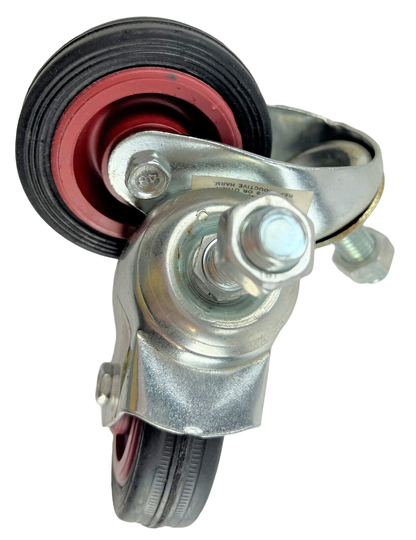 2 Piece Caster Set, Open Top Design, 360 Turns, 3" Wheel, Zink Plated