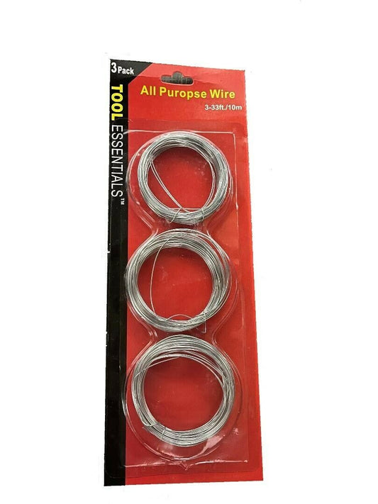 99ft All Purpose Wire for Jewelry Crafts Woodworking & More, Three 33ft Bundles