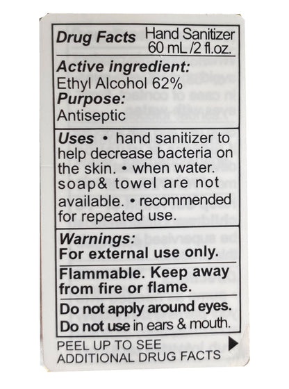 Hand Sanitizer Advanced Antibacterial Cleanser Clear Gel 60 ml / 2 oz per Bottle