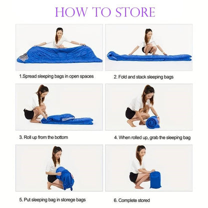 Mummy Sleeping Bag 7' Thick Comfortable Camping Backpacking Sleep Sack, Blue