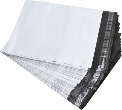 Pack of 100 Poly Mailers Shipping Bags Premium White Bags 6.6" x 10.2"