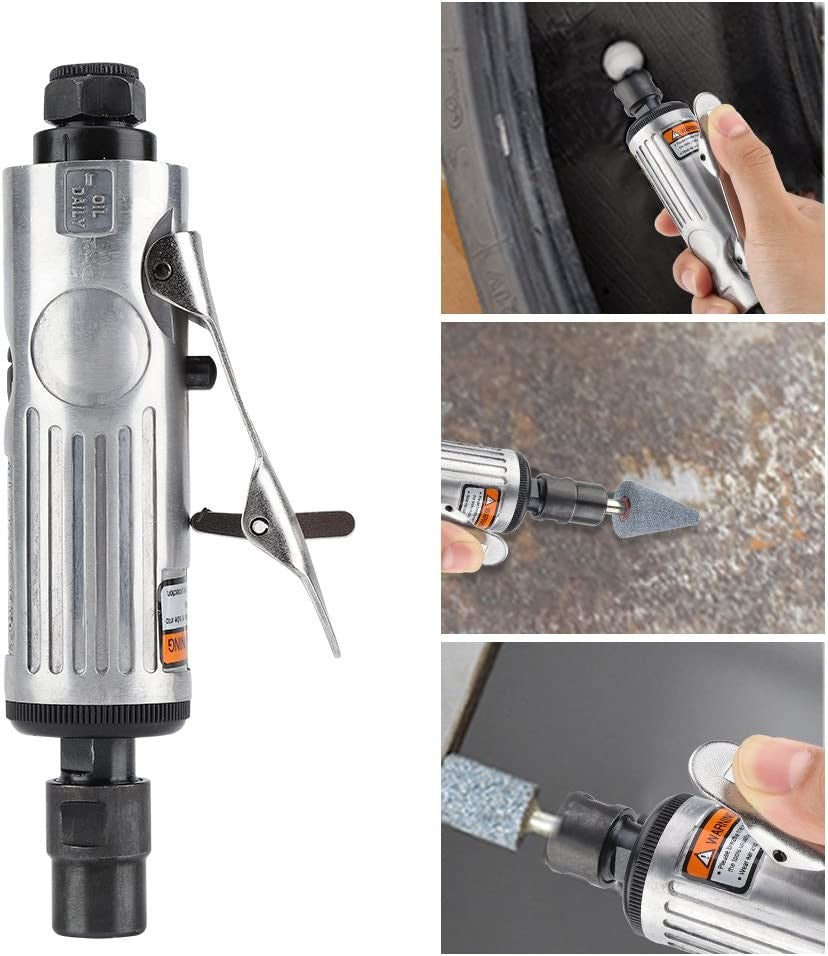 15 Piece Air Die Grinder Kit 1/4" 1/8" Rotary Air Compressor Tool Kit Carry Case