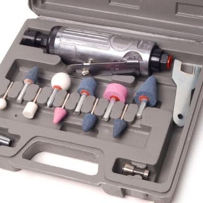 15 Piece Air Die Grinder Kit 1/4" 1/8" Rotary Air Compressor Tool Kit Carry Case