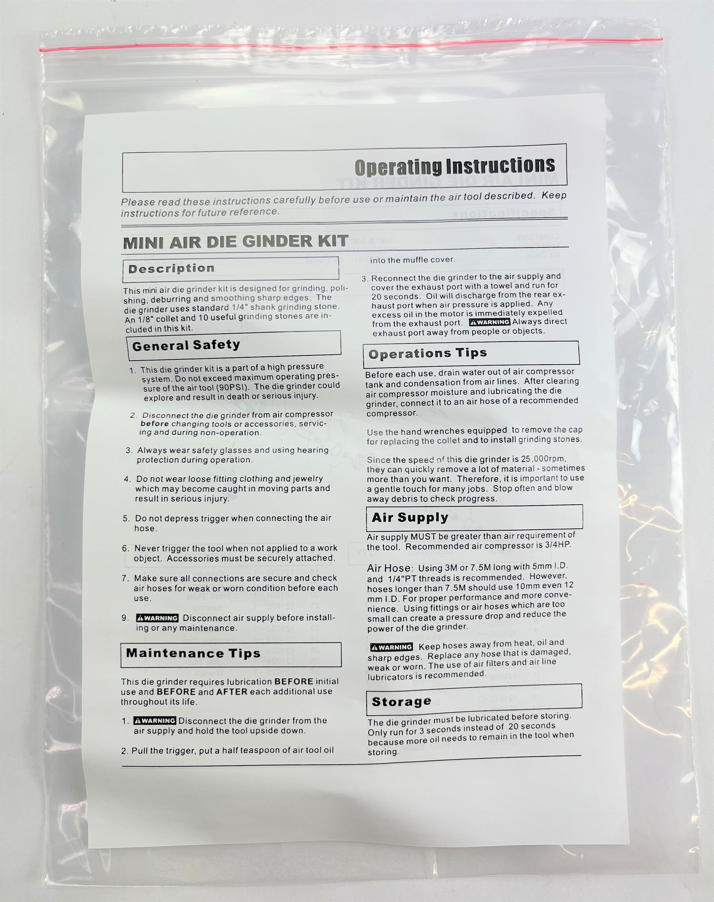 15 Piece Air Die Grinder Kit 1/4" 1/8" Rotary Air Compressor Tool Kit Carry Case