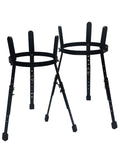 Adjustable Pro Conga Barrell STANDS For Pair 10" & 11" Black Powder Rubber Feet
