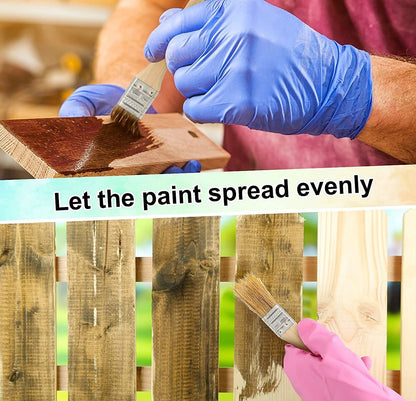 Lot of Twelve 1" Paint Brushes Classic Bristle Paint Brushes with Wooden Handles