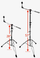 Zenison Cymbal Boom Stand Chrome Heavy Duty Adjustable Double Braced Anti Skid