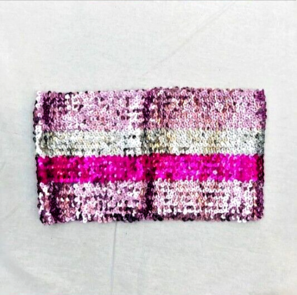 Classic Tube Top Women's Sequin Glitter Strapless Stretchy Crop Top Pink XS-S