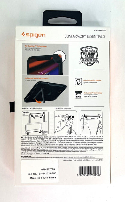 Spigen iPhone 11 Slim Armor Essential S CLEAR / BLACK Case w/ Metal Kickstand