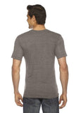 Men's Classic V Neck Tee American Apparel Comfort Tri Blend Coffee T-Shirt - SM