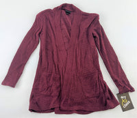 Girls' Art Class™ Long Open Burgundy Cardigan with Pockets, Open Sweater - New