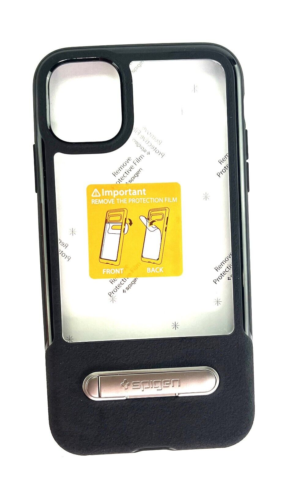 Spigen iPhone 11 Slim Armor Essential S CLEAR / BLACK Case w/ Metal Kickstand