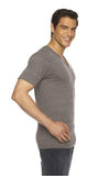 Men's Classic V Neck Tee American Apparel Comfort Tri Blend Coffee T-Shirt - SM