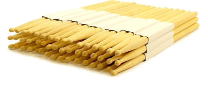 12 PAIRS - 2B WOOD TIP NATURAL MAPLE DRUMSTICKS PRO 24 DRUM STICKS NEW